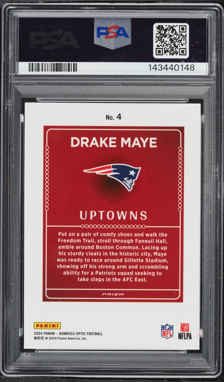 2024 Donruss Optic Uptowns Drake Maye ROOKIE #4 PSA 8 NM-MT
