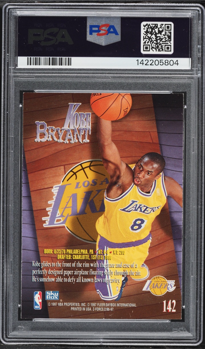 1996 Skybox Z-Force Kobe Bryant ROOKIE #142 PSA 8 NM-MT
