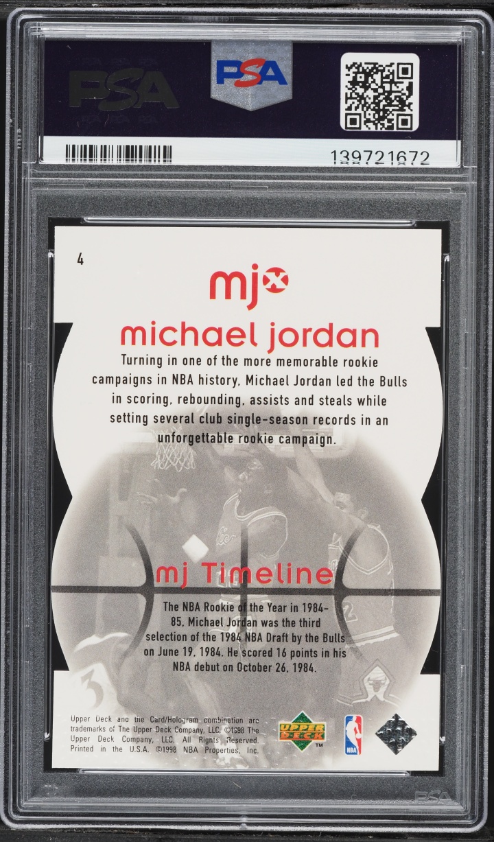 1998 Upper Deck MJx Timepieces Red Michael Jordan /2300 #4 PSA 9 MINT