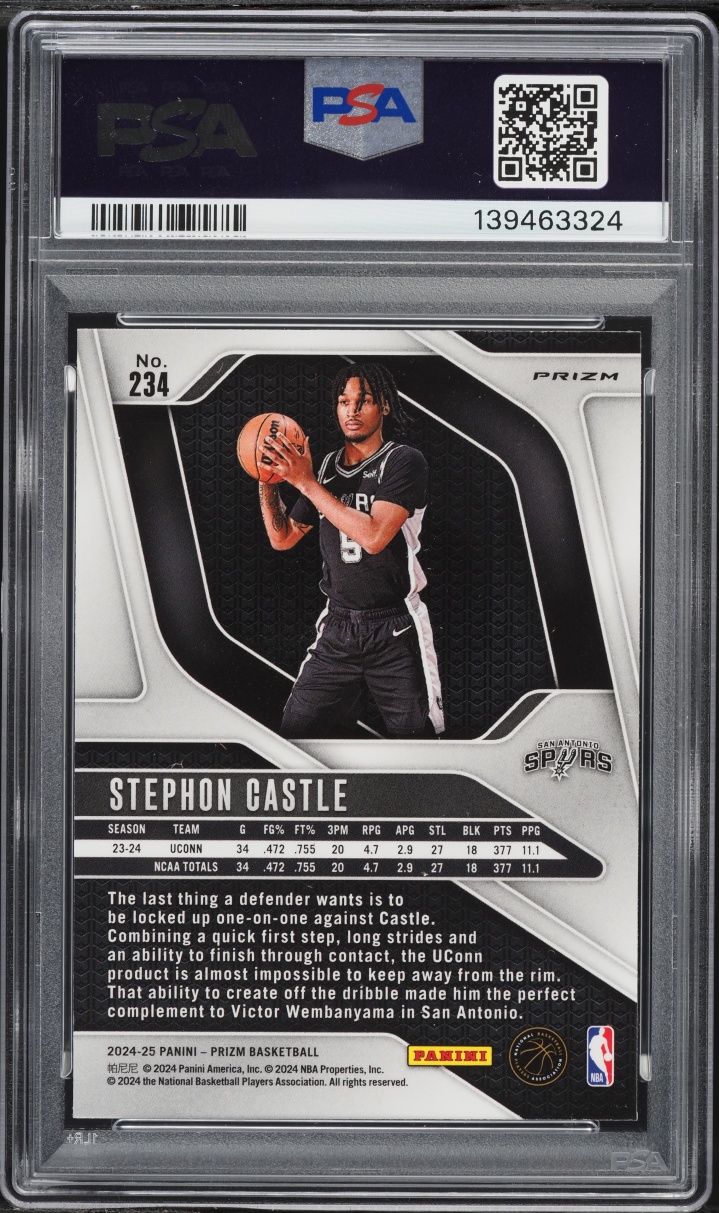 2024 Panini Prizm Pulsar Stephon Castle ROOKIE #234 PSA 10 GEM MINT