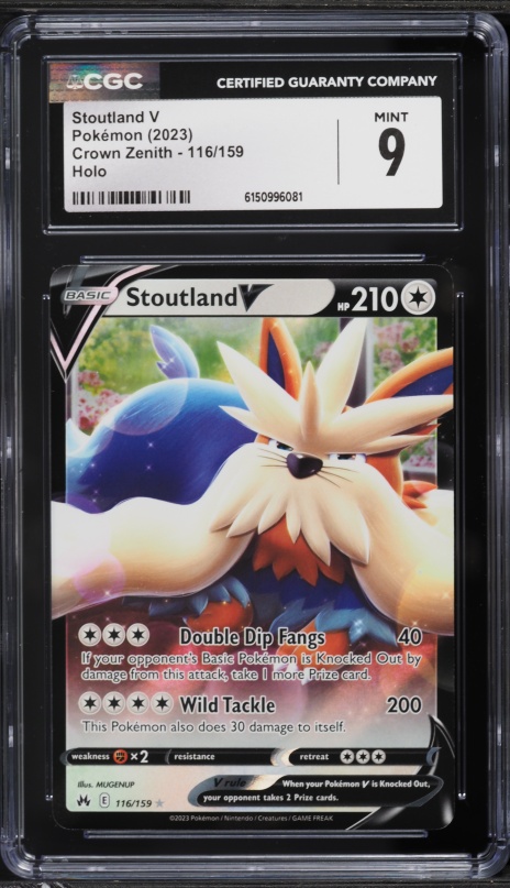 2023 Pokemon Sword & Shield Crown Zenith Stoutland V #116 CGC 9 MINT