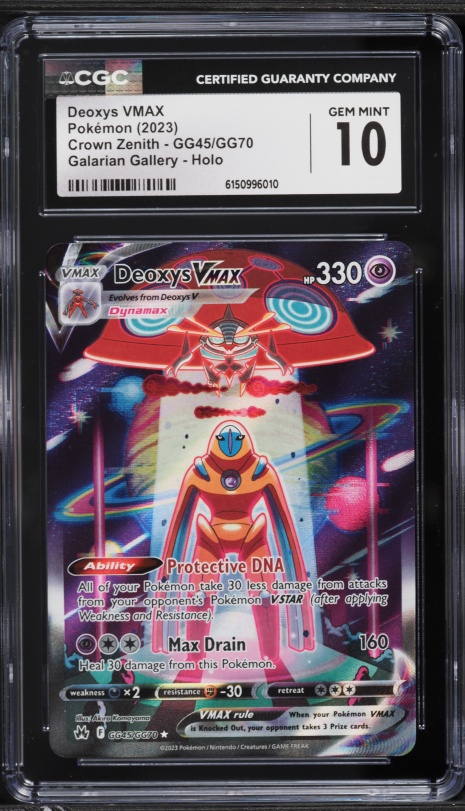 2023 Pokemon SWSH Crown Zenith Galarian Gallery Full Art Deoxys VMAX #GG45 CGC 10 GEM MINT