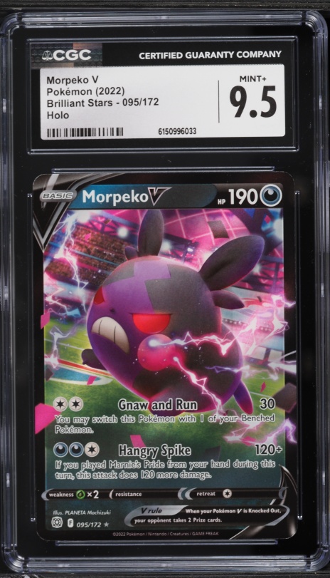 2022 Pokemon Sword & Shield Brilliant Stars Morpeko V #95 CGC 9.5 MINT+