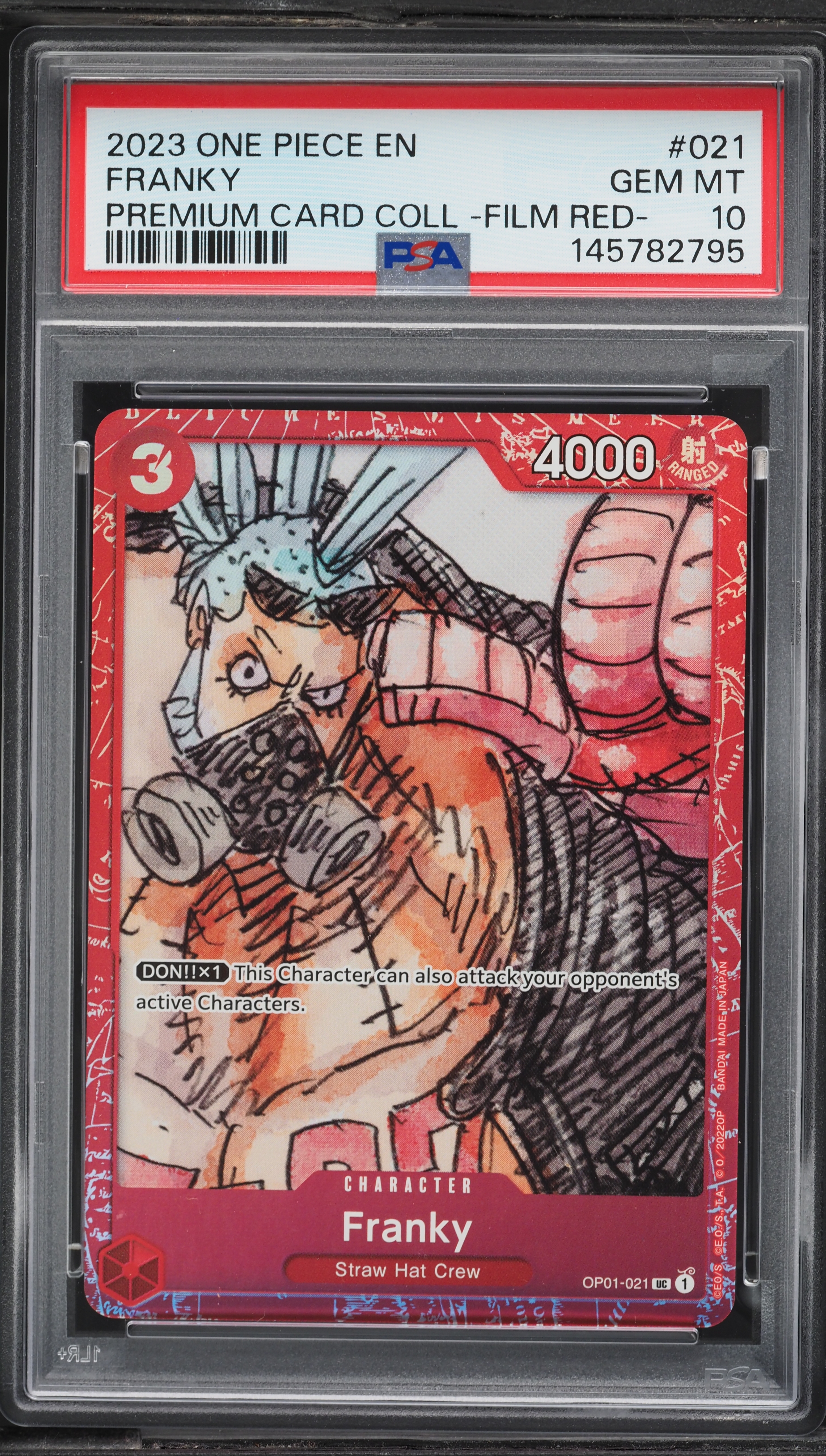 2023 One Piece Premium Collection Film Red Franky #OP01-021 PSA 10