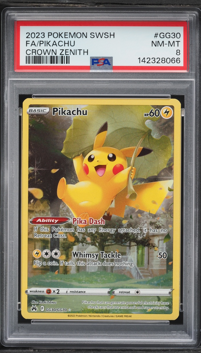 2023 Pokemon Sword & Shield Crown Zenith Full Art Pikachu #GG30 PSA 8 NM-MT