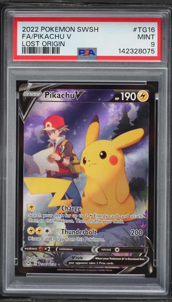 2022 Pokemon Sword & Shield Lost Origin Trainer Gallery CHR Pikachu V #TG16 PSA 9 MINT