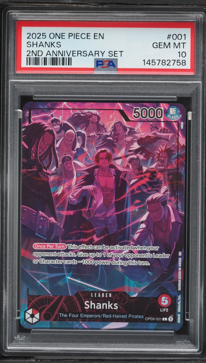2025 One Piece 2nd Anniversary Set Leader Shanks #OP09-001 PSA 10 GEM MINT