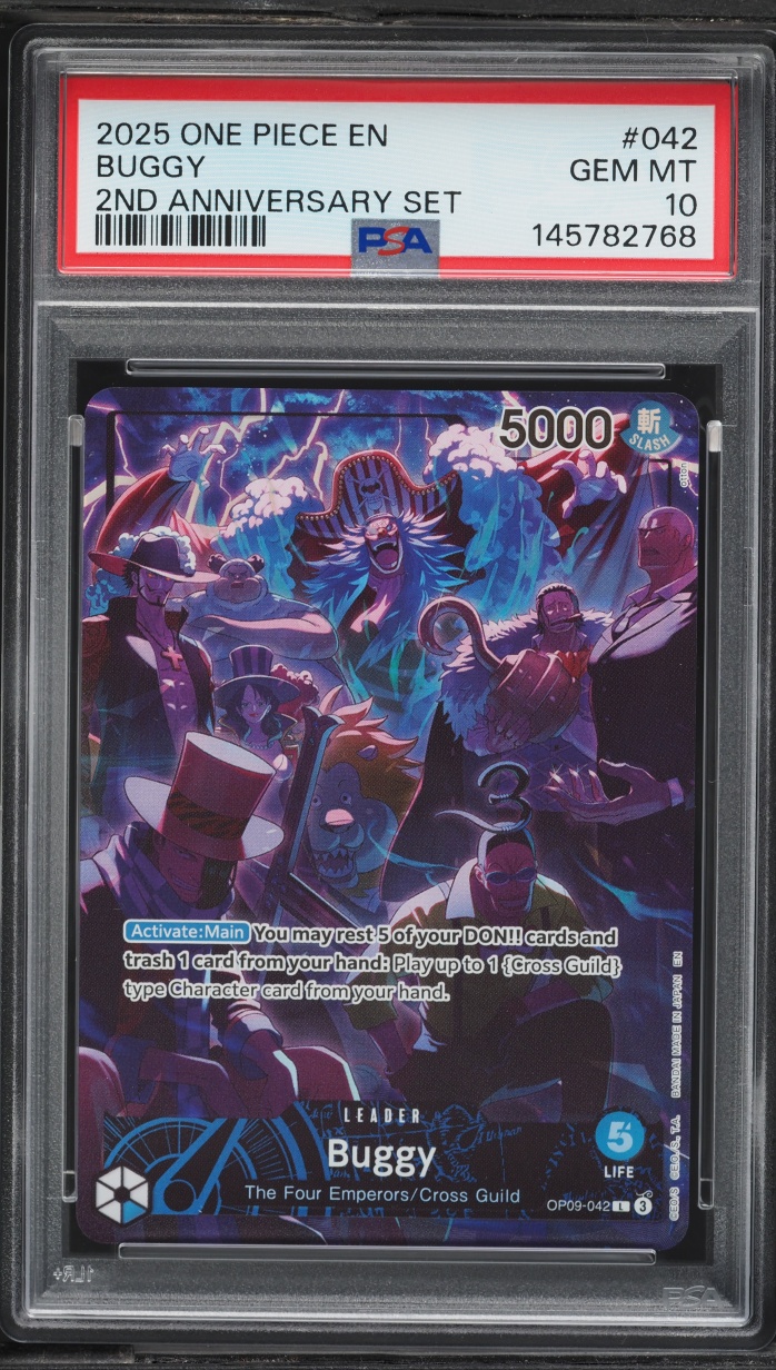 2025 One Piece 2nd Anniversary Set Leader Buggy #OP09-042 PSA 10 GEM MINT