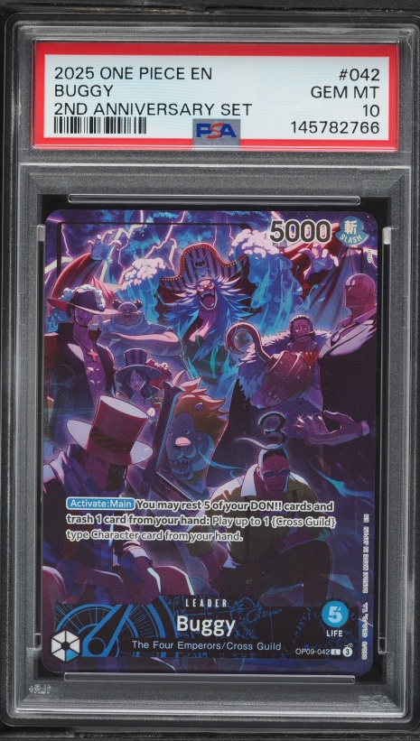 2025 One Piece 2nd Anniversary Set Leader Buggy #OP09-042 PSA 10
