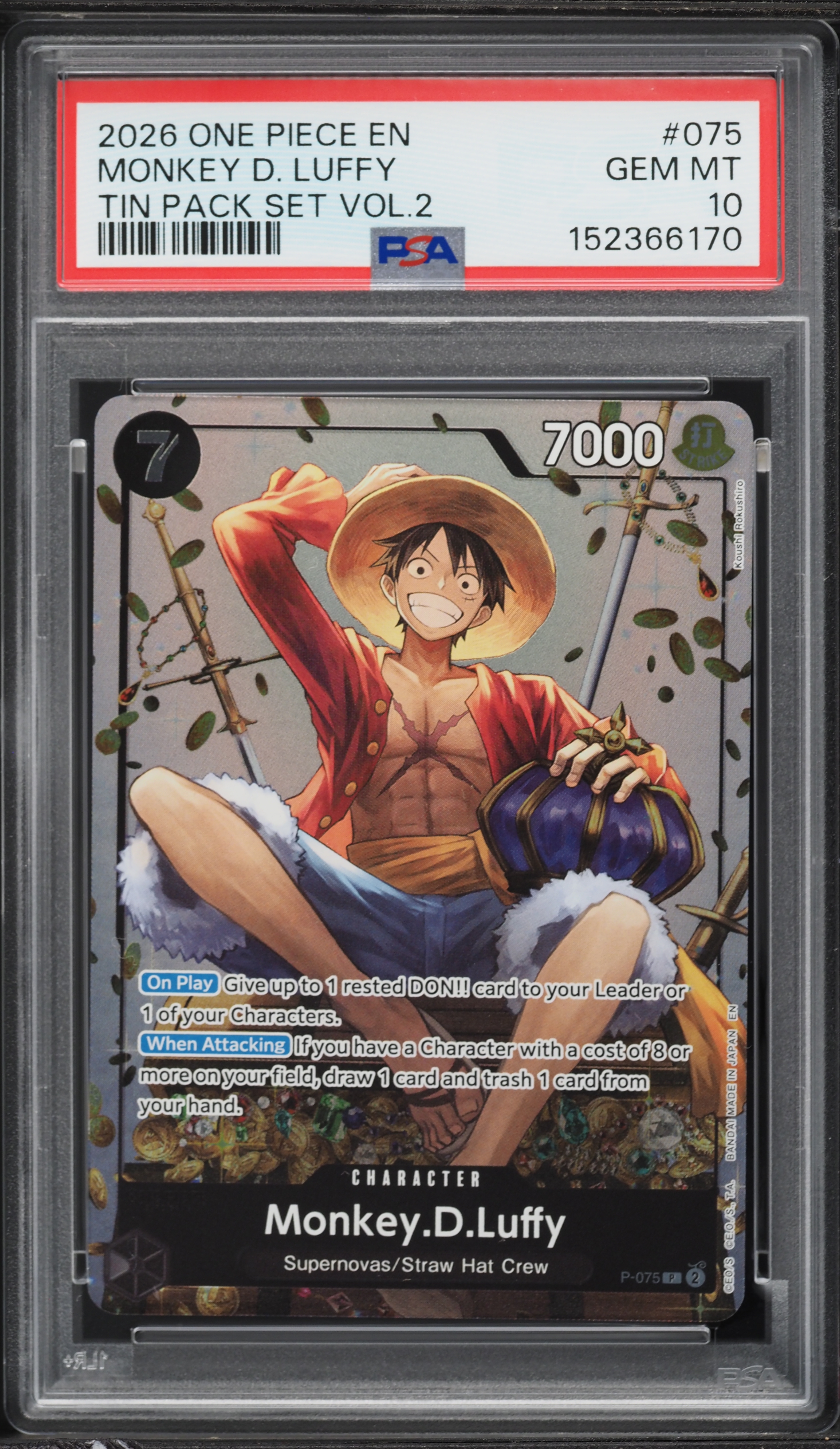 2026 One Piece Promo Tin Pack Set Volume 2 Monkey D. Luffy #P-075