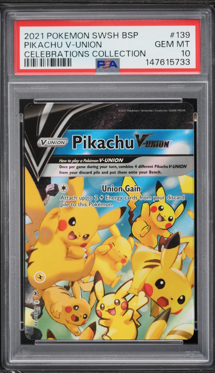 2021 Pokemon Sword & Shield Promo Celebrations Pikachu V-UNION #SWSH139 PSA 10 GEM MINT