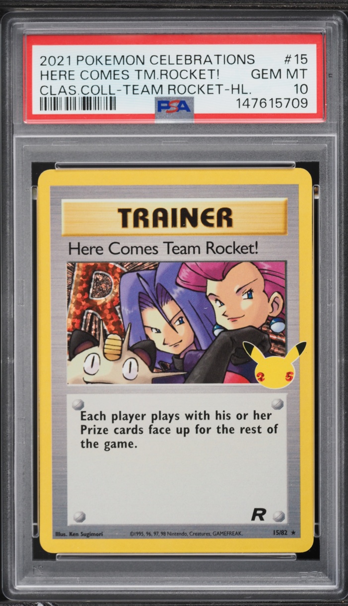 2021 Pokemon SWSH Celebrations Classic Collection Holo Here Comes Team Rocket! #15 PSA 10 GEM