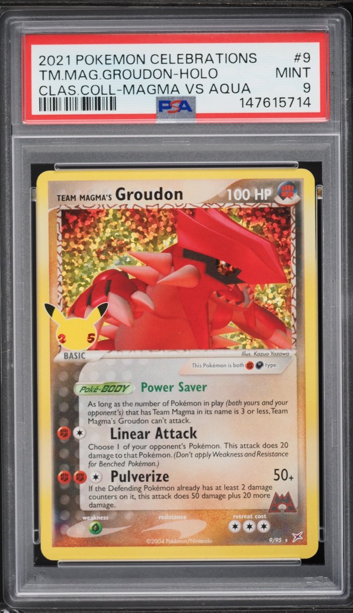 2021 Pokemon SWSH Celebrations Classic Collection Holo Team Magma's Groudon #9 PSA 9 MINT