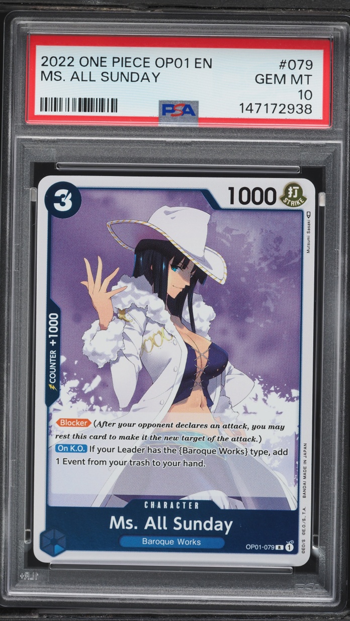 s*迎様 ONE PIECE ROMANCE DAWN 2022 One Piece Romance Dawn Ms. All Sunday #OP01-079 PSA 10 GEM