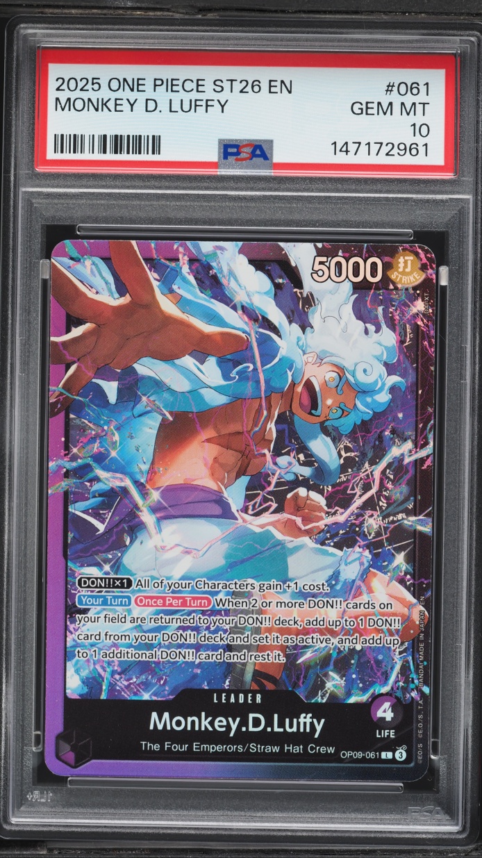 2025 One Piece Starter Deck Purple Black Leader Monkey D. Luffy #ST26-061 PSA 10 GEM MINT