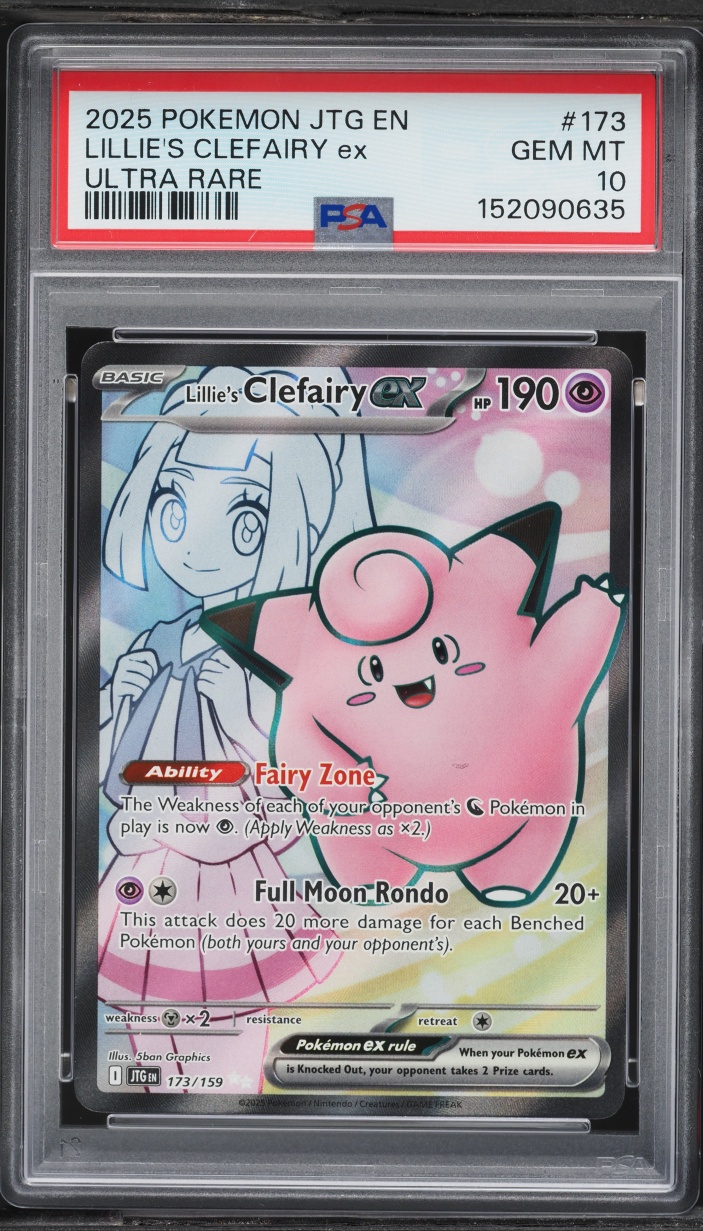 2025 Pokemon SV Journey Together Full Art Lillie's Clefairy ex #173 PSA 10 GEM MINT