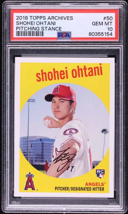 2018 Topps Archives Pitching Stance Shohei Ohtani ROOKIE #50 PSA 10 GEM MINT