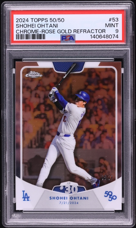 2024 Topps Chrome 50/50 Rose Gold Refractor Shohei Ohtani /17 #53 PSA 9 MINT