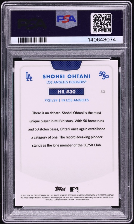 2024 Topps Chrome 50/50 Rose Gold Refractor Shohei Ohtani /17 #53 PSA 9 MINT