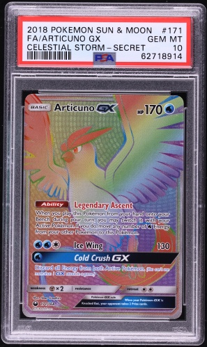 articuno pokemon card gx Full Art Rainbow New this item offers a spectacular aesthetic for a gallery 2018 Pokemon Sun & Moon