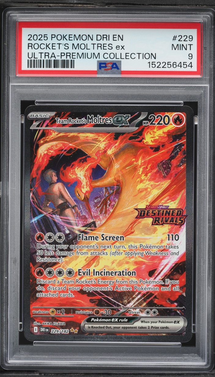 2025 Pokemon SV Destined Rivals Ultra Premium Collection SIR Rocket's Moltres EX #229 PSA 9