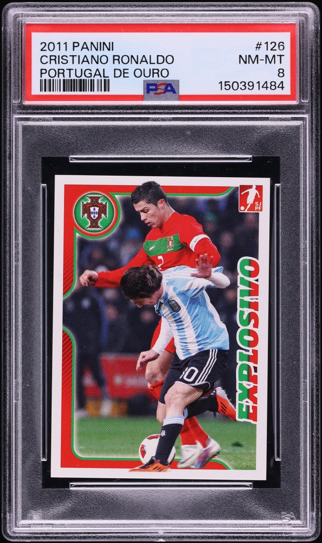 2011 Panini Portugal De Ouro Cristiano Ronaldo #126 PSA 8 NM-MT on