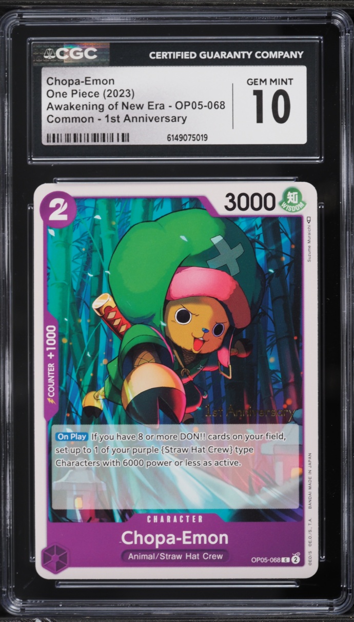2023 One Piece Awakening Of The New Era 1st Anniversary Chopa-Emon #OP05-068 CGC 10 GEM MINT