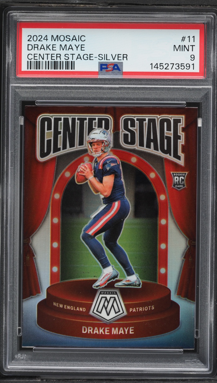2024 Panini Mosaic Center Stage Silver Drake Maye ROOKIE #11 PSA 9 MINT