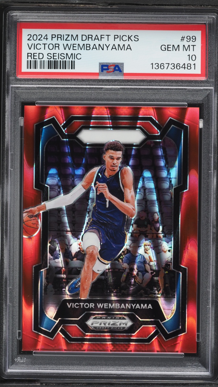 2024 Panini Prizm Draft Picks Red Seismic Victor Wembanyama /225 #99 PSA 10 GEM MINT