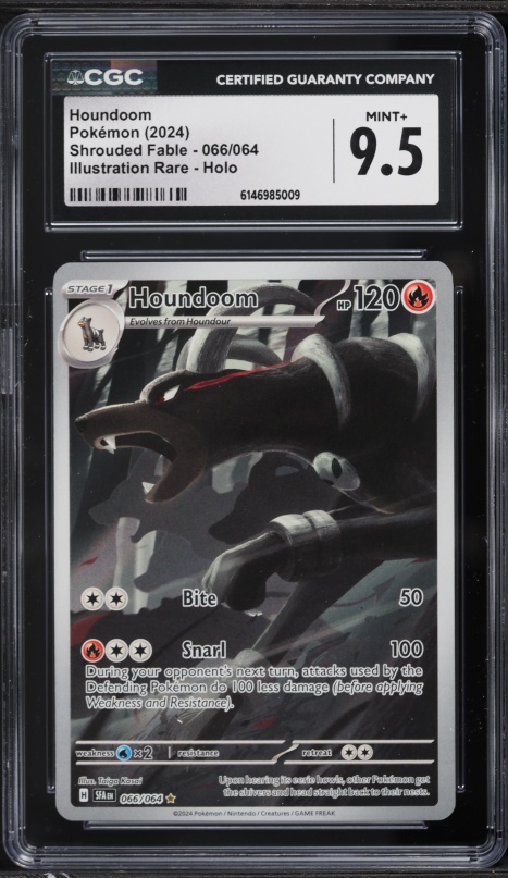 2024 Pokemon Scarlet & Violet Shrouded Fable IR Houndoom #66 CGC 9.5 MINT+