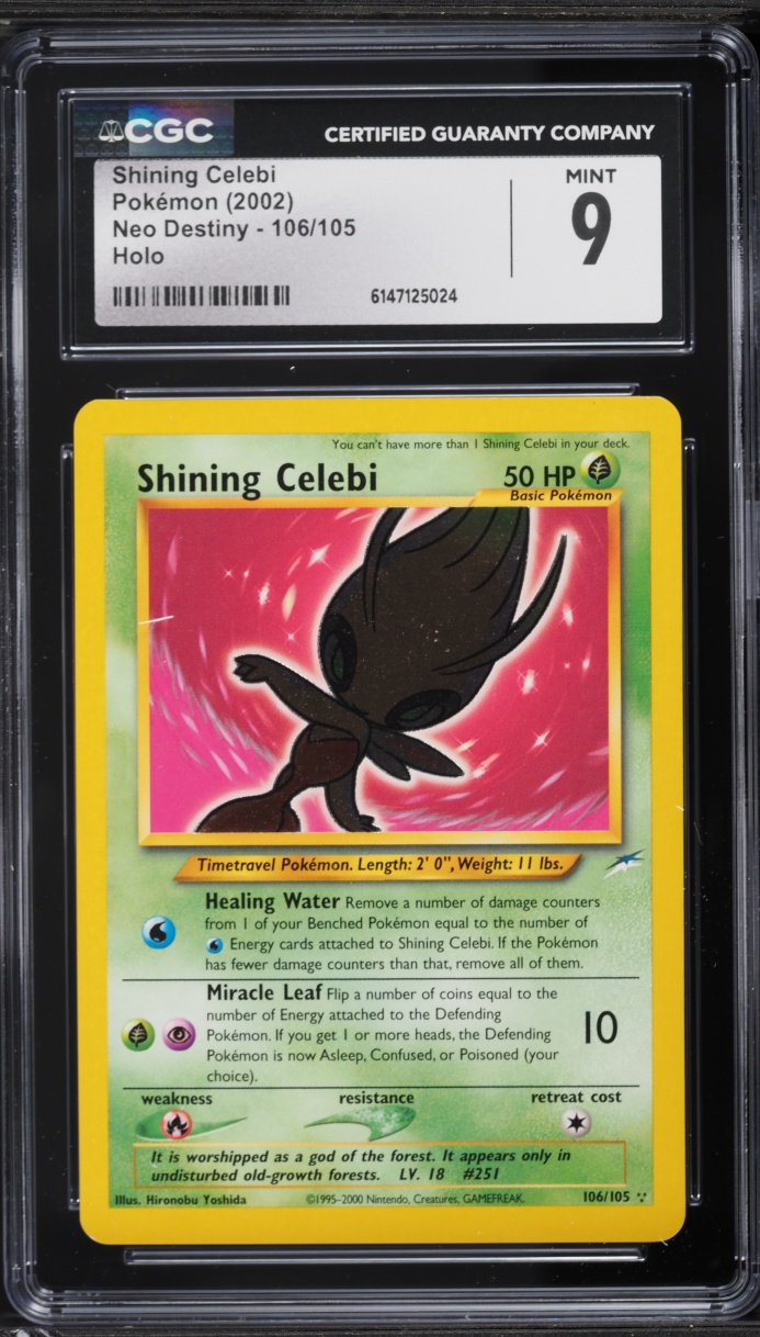 2002 Pokemon Neo Destiny Holo Shining Celebi #106 CGC 9 MINT