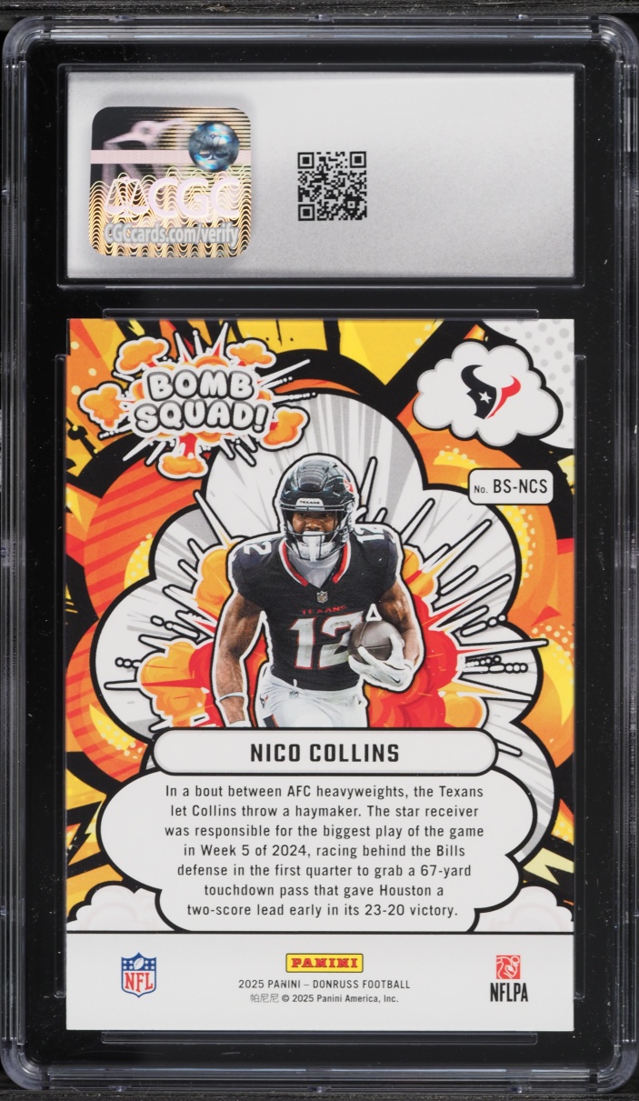 2025 Donruss Bomb Squad! Nico Collins #BS-NCS CGC 10 GEM MINT