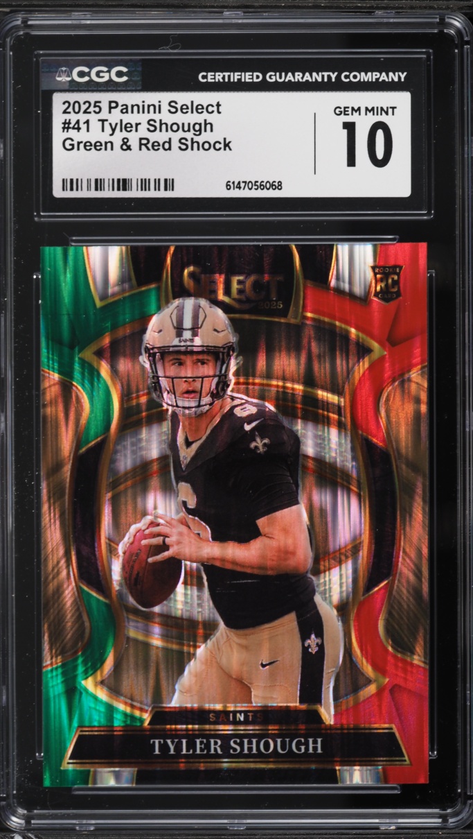 2025 Select Concourse Green & Red Shock Tyler Shough ROOKIE #41 CGC 10 GEM MINT