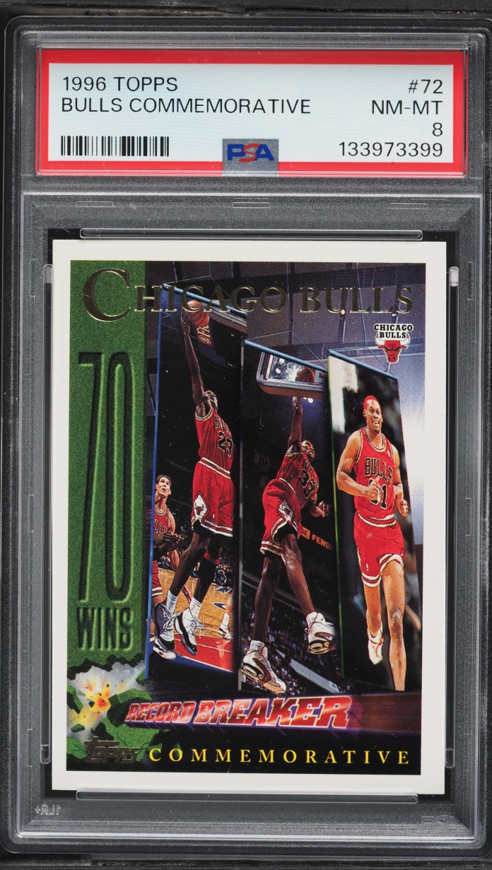 1996 Topps Commemorative Chicago Bulls Michael Jordan #72 PSA 8 NM-MT