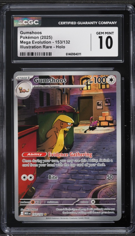 gumshoos pokemon card value Mega Evolution Illustration Rare #153 PSA 10 Celebrate the incredible history of the TCG hobby by adding this Gumshoos 2025 Pokemon Mega Evolution Illustration Rare #153 PSA Authenticated 10 Card to your vault Gumshoos Pokemon Cards Price Guide