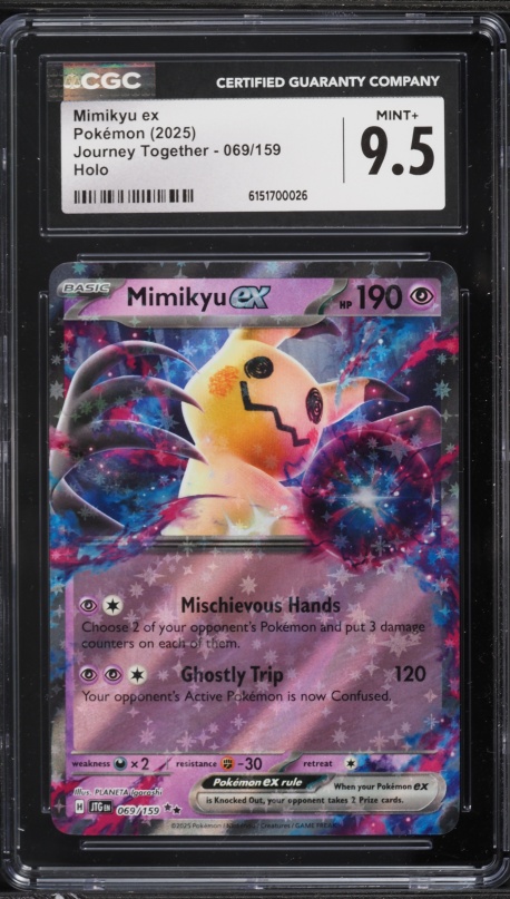 2025 Pokemon Scarlet & Violet Journey Together Holo Mimikyu EX #69 CGC 9.5 MINT+