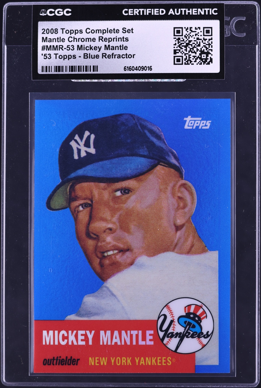 2008 Topps Complete Set '53 Chrome Reprints Blue Refractor Mickey Mantle CGC AUTH