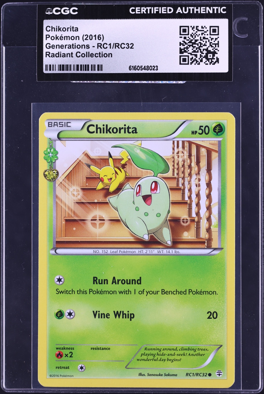 2016 Pokemon XY Generations Radiant Collection Chikorita #RC1 CGC AUTH