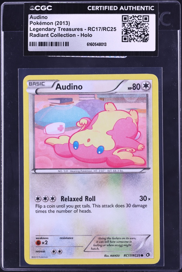 2013 Pokemon Black & White Legendary Treasures Radiant Collection Holo Audino #RC17 CGC AUTH