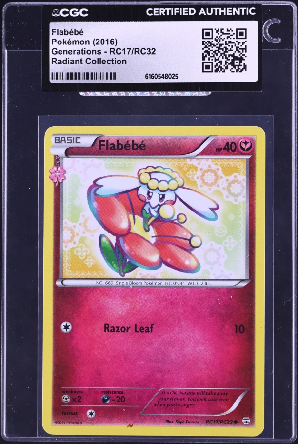2016 Pokemon XY Generations Radiant Collection Flabebe #RC17 CGC AUTH