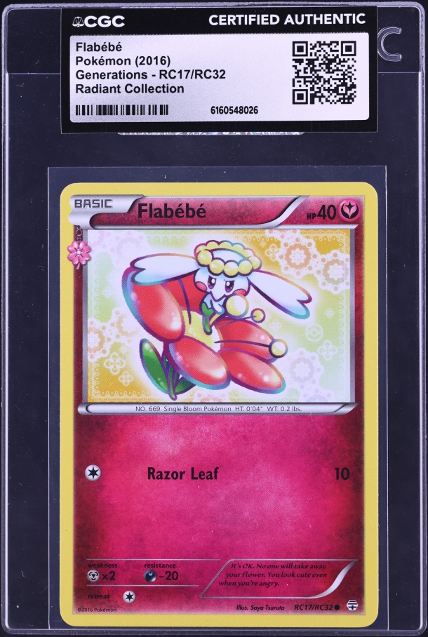 2016 Pokemon XY Generations Radiant Collection Flabebe #RC17 CGC AUTH