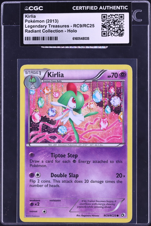 2013 Pokemon Black & White Legendary Treasures Radiant Collection Holo Kirlia #RC9 CGC AUTH