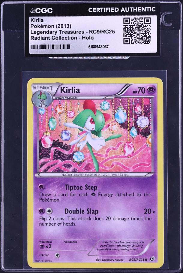 2013 Pokemon Black & White Legendary Treasures Radiant Collection Holo Kirlia #RC9 CGC AUTH