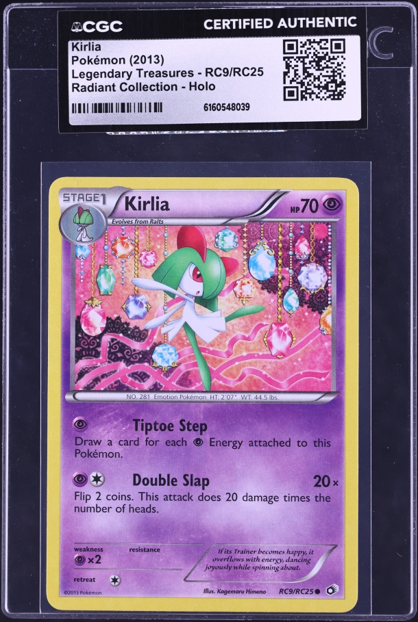 2013 Pokemon Black & White Legendary Treasures Radiant Collection Holo Kirlia #RC9 CGC AUTH