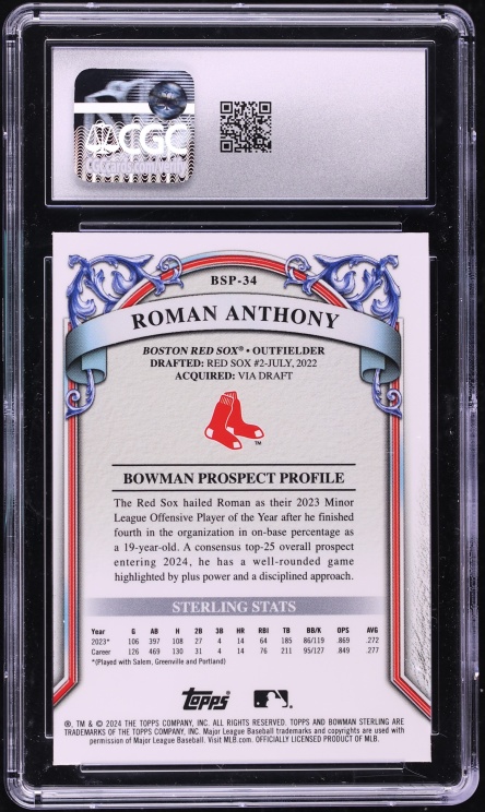 2024 Bowman Sterling Roman Anthony PROSPECT #BSP-34 CGC 9 MINT