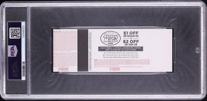 2018 Los Angeles Angels Vs Cleveland Indians Full Ticket Shohei Ohtani MLB HR #1 PSA 9 MINT