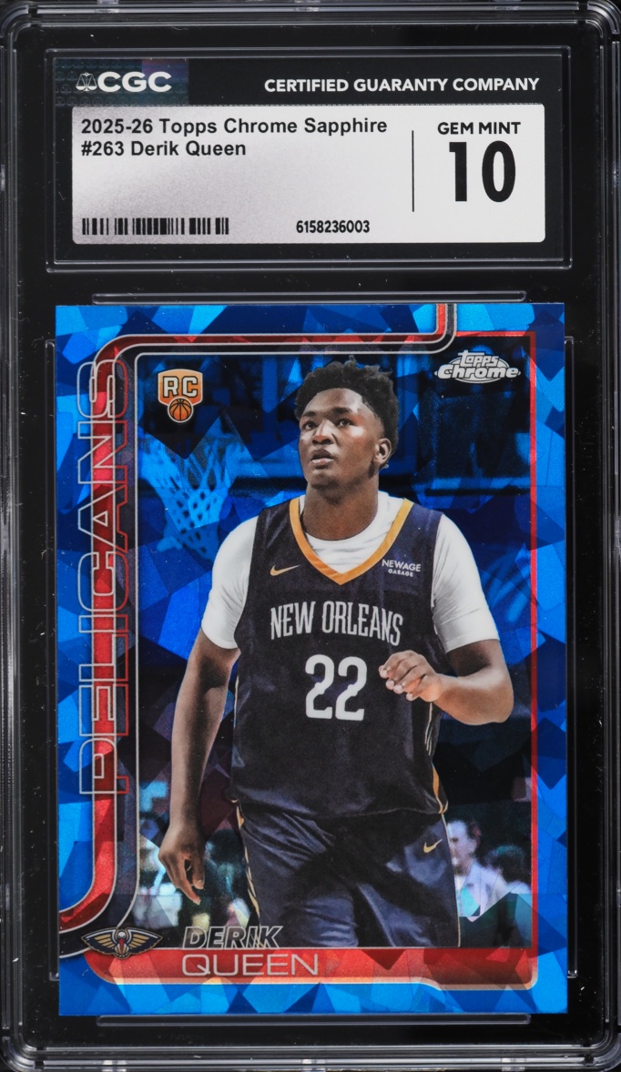 2025 Topps Chrome Sapphire Derik Queen ROOKIE #263 CGC 10 GEM MINT