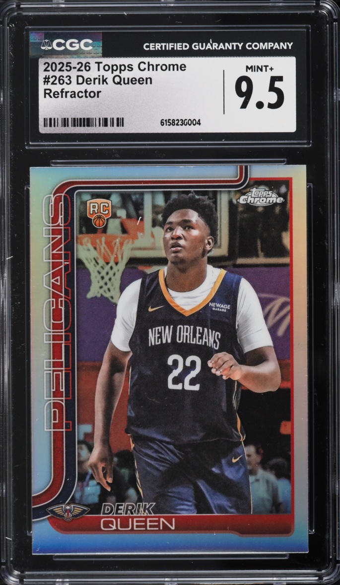 2025 Topps Chrome Refractor Derik Queen ROOKIE #263 CGC 9.5 MINT+
