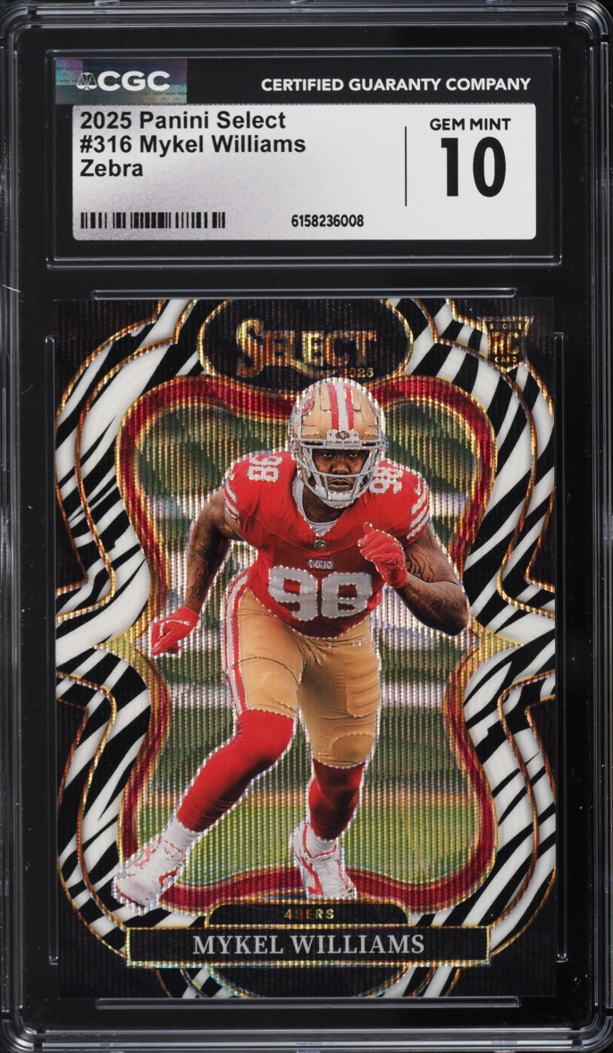 2025 Select Zebra Mykel Williams ROOKIE #316 CGC 10 GEM MINT