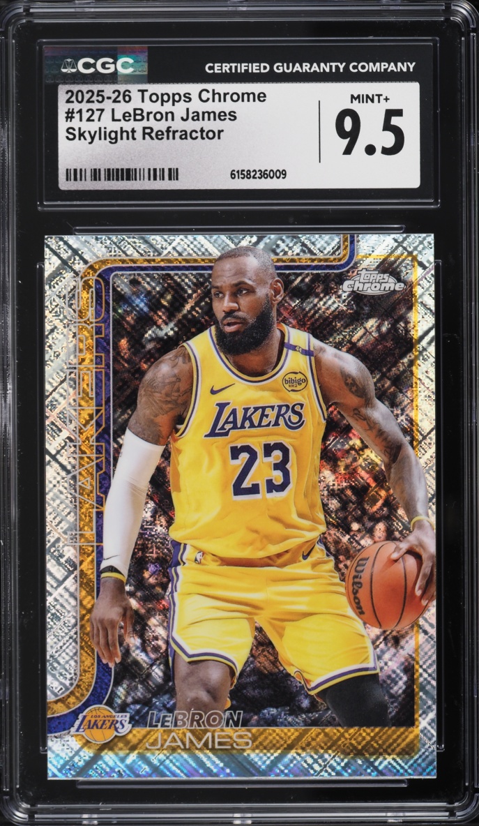 2025 Topps Chrome Skylight Refractor LeBron James #127 CGC 9.5 MINT+